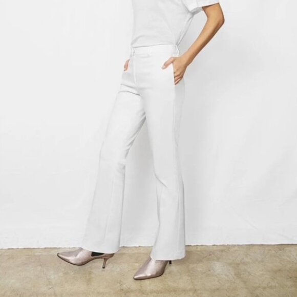 Anine Bing Frankie Slim Ankle Pants in White Size XS - Picture 1 of 9